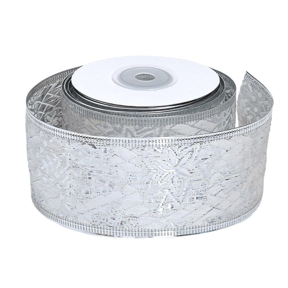 Christmas Ribbon Wired 30ft Length DIY Decorative Multipurpose Greeting Cards Double Sided Gifts Wrapping Ribbon Xmas Ribbons Snowflake 6cm