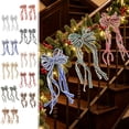thumbnail image 1 of Christmas Ribbon Wreath Bows for Front Door and Tree Decor, Sturdy Polyester, Indoor Outdoor Holiday Decoration, Assorted Colors, 2-Pack, 1 of 6