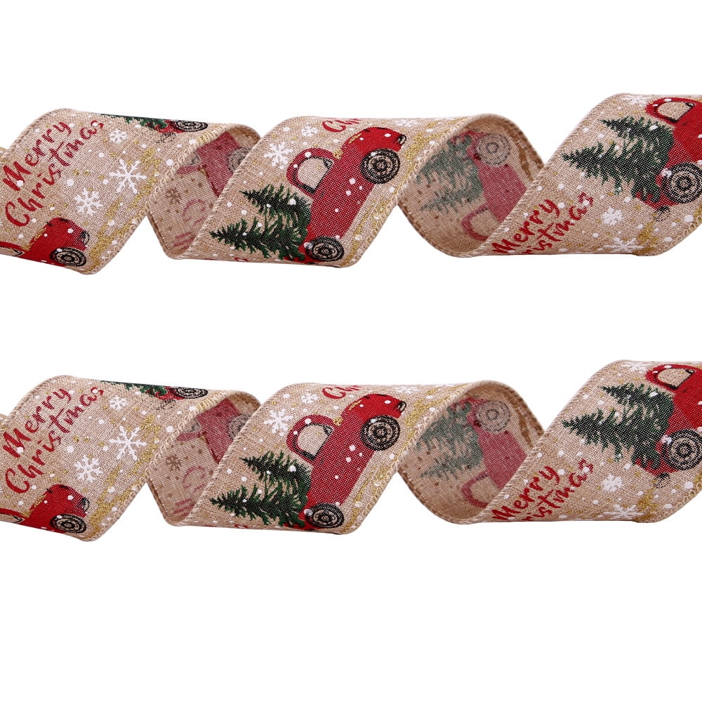 Christmas Ribbon, for Gift Wrapping Wreath Bows Decor, Rustic Fabric ...