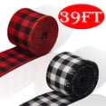 thumbnail image 1 of Christmas Ribbon for Gifts Buffalo Plaid Ribbon Xmas Gift Wrapping Big Bow Wreath Christmas Tree Outdoor Decor 2 Rolls, 1 of 6