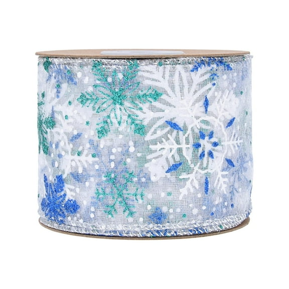 Christmas Ribbon with Wired Edge 10Yards for DIY Sewing Craft Gift Packaging Blue