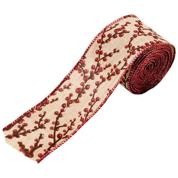 Christmas Ribbons 2.3 Inch x 5.5 Yards Buffalo Red White Black Plaid Ribbons Vintage Glittered Snowflake Wired Edge Ribbon for Christmas DIY Wrapping Wedding Floral Craft, Pack of 1