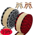 thumbnail image 1 of Christmas Ribbons for Gift Wrapping Decorations Buffalo Plaid Wired Ribbon Garland with Checked Patterns for DIY Craft Christmas Tree Ribbon Red and Black White and Black 2 Rolls, 1 of 7