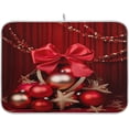 thumbnail image 1 of Christmas Ribbons and Bows Absorbent Dish Drain Mat,18"x16" Dish Drying Mats for Kitchen Counter,Dish Drying Pads for Sinks,Draining Racks, 1 of 7