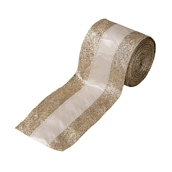 Christmas Ribbons for Gift Wrapping,1 Roll 55 Yards Fabric Ribbon Use for Bows Glitter Ribb Bouquet,2 Wrapping Inch Wide
