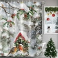 thumbnail image 1 of Christmas Robin Shower Curtains for Bathroom, Bird House Holly Berry Xmas Tree Waterproof Fabric Shower Curtain for Bathroom Bathtub Decoration, Machine Washable, 36"x72", 1 of 9