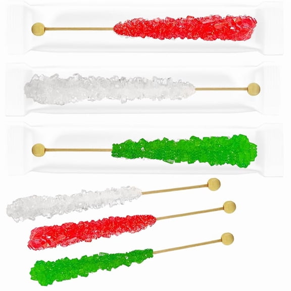 Christmas Rock Candy Lollipops, Pops Candy Suckers, Color and Flavor Assortment, Individually Wrapped (12-Pack)