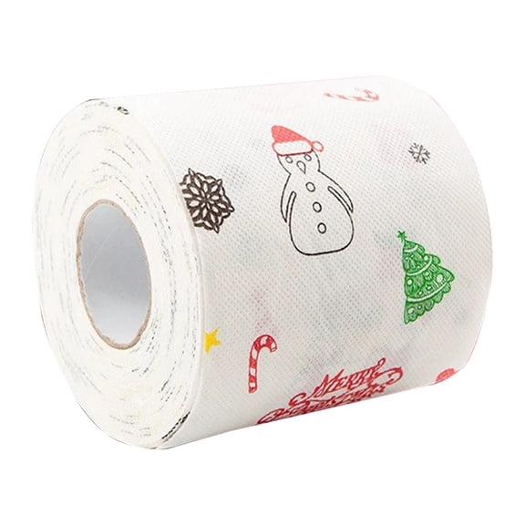 Christmas Roll Paper Color Printing for Toilet Paper, Four Color Tissue Paper 1 Pack for Holiday Decor and Parties, Festive and Disposable for Home Use