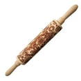 Christmas Rolling Pin Engraved Carved Wood Embossed Rolling Pin Kitchen