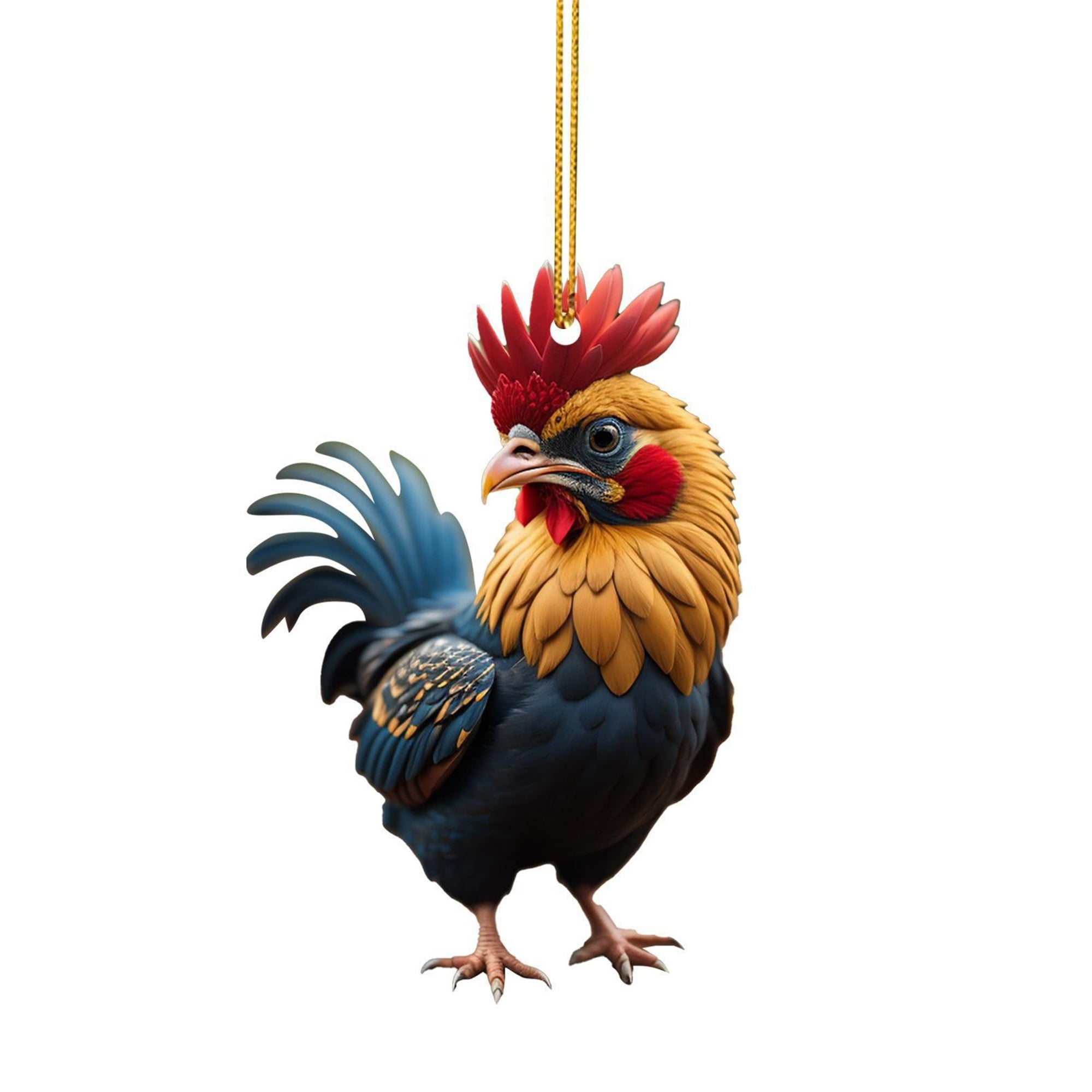 Christmas Rooster Ornaments Hanging Chicken Decorations Cute Christmas