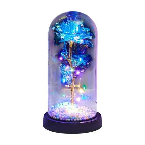 Christmas Rose Gifts for Women Birthday Gift Galaxy Glass Rose Forever Eternal Crystal Flower Light Up Roses in Glass Dome with Butterfly Xmas Valentines Gifts for Women Mom Grandma Wife Her Sister