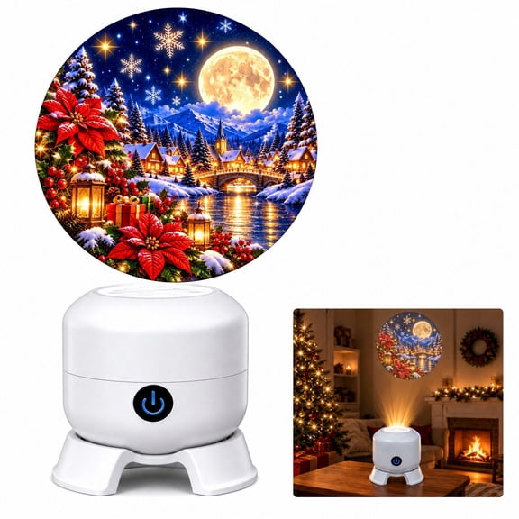 Christmas Rotating Color Projection Stage Light Card, Light Up Holiday Projection Card for Party Decor, Festive LED Light Card for Celebration and Home Holiday Display