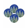 thumbnail image 1 of Christmas Round Placemats Set of 4 Green Christmas Tree Place Mats Washable Woven Placemat Snowflake Blue Circle Braided Table Mat for Kitchen Dining Table Party Home Decor 15 Inch, 1 of 8