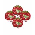 thumbnail image 1 of Christmas Round Placemats Set of 4 Red Truck Place Mats Washable Woven Placemat Christmas Tree Balls Snowflake Circle Braided Table Mat for Kitchen Dining Table Party Home Decor 15 Inch, 1 of 8
