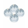 thumbnail image 1 of Christmas Round Placemats Set of 4 Snowflake Eucalyptus Leaves Place Mats Woven Placemat Winter Blue Berry Floral Wood Circle Braided Table Mat for Kitchen Dining Table Party Home Decor 15 Inch, 1 of 8