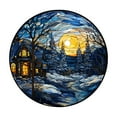 thumbnail image 1 of Christmas Round Rug - 16" - Stained Glass Patterns - Round Area Rug, Washable Circle Rugs for Bedroom Non-Slip Soft Rug, Christmas Theme Print Holiday Decor Round Carpet for Living Room, 1 of 6