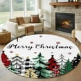 thumbnail image 1 of Christmas Round Rug 5ft Washable Circle Kitchen Rugs Non Slip Winter Snowflakes Nature Forests Xmas Trees Large Area Rug Indoor Floor Carpet for Bedroom Living Room Home Office Dining Room Nursery, 1 of 8