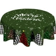 thumbnail image 1 of Christmas Round Table Cloths 60 inch Merry Christmas Table Cloth Xmas Tree Circular Circle Tablecloth for Holiday Dining Kitchen Decor, 1 of 8