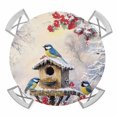 thumbnail image 1 of Christmas Round Tablecloth for 45-54 Inch Tables, Fitted Table Cover with Elastic Edge, Xmas Birds Snowflake Tree Botanical Waterproof Outdoor Table Cloth Protector for Patio Garden Dinner Picnic, 1 of 9