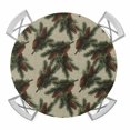 thumbnail image 1 of Christmas Round Tablecloth for 45-54 Inch Tables, Fitted Table Cover with Elastic Edge, Xmas Pine Cones Botanical Rustic Waterproof Outdoor Table Cloth Protector for Patio Garden Dinner Picnic, 1 of 9