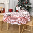 thumbnail image 1 of Christmas Round Tablecloth 60 Inch, Xmas Tree and Deer Design Table Cloth Waterproof Holiday Decorative Boho Table Cover for Outdoor, Indoor Party Kitchen Dining Room, White, 1 of 6