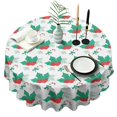 thumbnail image 1 of Christmas Round Tablecloth 60x60in(153x153cm) – Waterproof Polyester Table Cover with Full Print Design, Wrinkle Resistant & Washable for Kitchen Dining Party Decor, 1 of 6