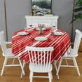 thumbnail image 1 of Christmas Round Tablecloth 60x60in(153x153cm) – Waterproof Polyester Table Cover with Full Print Design, Wrinkle Resistant & Washable for Kitchen Dining Party Decor, 1 of 6