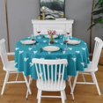 thumbnail image 1 of Christmas Round Tablecloth 60x60in(153x153cm) – Waterproof Polyester Table Cover with Full Print Design, Wrinkle Resistant & Washable for Kitchen Dining Party Decor, 1 of 6