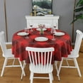 thumbnail image 1 of Christmas Round Tablecloth 60x60in(153x153cm) – Waterproof Polyester Table Cover with Full Print Design, Wrinkle Resistant & Washable for Kitchen Dining Party Decor, 1 of 6