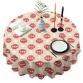 thumbnail image 1 of Christmas Round Tablecloth 60x60in(153x153cm) – Waterproof Polyester Table Cover with Full Print Design, Wrinkle Resistant & Washable for Kitchen Dining Party Decor, 1 of 6
