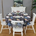 thumbnail image 1 of Fashionable Round Tablecloth 60x60in(153x153cm) – Waterproof Polyester Table Cover with Full Print Design, Wrinkle Resistant & Washable for Kitchen Dining Party Decor, 1 of 6
