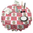 thumbnail image 1 of Christmas Round Tablecloth 60x60in(153x153cm) – Waterproof Polyester Table Cover with Full Print Design, Wrinkle Resistant & Washable for Kitchen Dining Party Decor, 1 of 6
