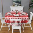 thumbnail image 1 of Christmas Round Tablecloth 60x60in(153x153cm) – Waterproof Polyester Table Cover with Full Print Design, Wrinkle Resistant & Washable for Kitchen Dining Party Decor, 1 of 6