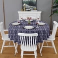 thumbnail image 1 of Christmas Round Tablecloth 60x60in(153x153cm) – Waterproof Polyester Table Cover with Full Print Design, Wrinkle Resistant & Washable for Kitchen Dining Party Decor, 1 of 6