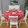 thumbnail image 1 of Christmas Round Tablecloth 70x70in(178x178cm) – Waterproof Polyester Table Cover with Full Print Design, Wrinkle Resistant & Washable for Kitchen Dining Party Decor, 1 of 6