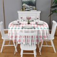 thumbnail image 1 of Fashionable Round Tablecloth 70x70in(178x178cm) – Waterproof Polyester Table Cover with Full Print Design, Wrinkle Resistant & Washable for Kitchen Dining Party Decor, 1 of 6