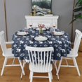 thumbnail image 1 of Christmas Round Tablecloth 70x70in(178x178cm) – Waterproof Polyester Table Cover with Full Print Design, Wrinkle Resistant & Washable for Kitchen Dining Party Decor, 1 of 6