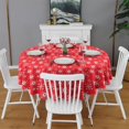 thumbnail image 1 of Christmas Round Tablecloth 70x70in(178x178cm) – Waterproof Polyester Table Cover with Full Print Design, Wrinkle Resistant & Washable for Kitchen Dining Party Decor, 1 of 5