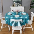 thumbnail image 1 of Christmas Round Tablecloth 70x70in(178x178cm) – Waterproof Polyester Table Cover with Full Print Design, Wrinkle Resistant & Washable for Kitchen Dining Party Decor, 1 of 6