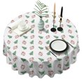 thumbnail image 1 of Christmas Round Tablecloth 70x70in(178x178cm) – Waterproof Polyester Table Cover with Full Print Design, Wrinkle Resistant & Washable for Kitchen Dining Party Decor, 1 of 6