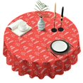 thumbnail image 1 of Christmas Round Tablecloth 70x70in(178x178cm) – Waterproof Polyester Table Cover with Full Print Design, Wrinkle Resistant & Washable for Kitchen Dining Party Decor, 1 of 6