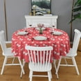 thumbnail image 1 of Christmas Round Tablecloth 70x70in(178x178cm) – Waterproof Polyester Table Cover with Full Print Design, Wrinkle Resistant & Washable for Kitchen Dining Party Decor, 1 of 6