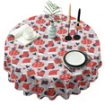 thumbnail image 1 of Christmas Round Tablecloth 70x70in(178x178cm) – Waterproof Polyester Table Cover with Full Print Design, Wrinkle Resistant & Washable for Kitchen Dining Party Decor, 1 of 6