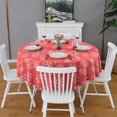 thumbnail image 1 of Christmas Round Tablecloth 70x70in(178x178cm) – Waterproof Polyester Table Cover with Full Print Design, Wrinkle Resistant & Washable for Kitchen Dining Party Decor, 1 of 6