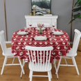 thumbnail image 1 of Christmas Round Tablecloth 70x70in(178x178cm) – Waterproof Polyester Table Cover with Full Print Design, Wrinkle Resistant & Washable for Kitchen Dining Party Decor, 1 of 5