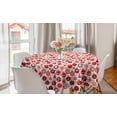 thumbnail image 1 of Christmas Round Tablecloth, Classical Themed Old Fashioned Celebration Carols Winter Design Patterns, Circle Table Cloth Cover for Dining Room Kitchen Decor, 60", White and Vermilion, by Ambesonne, 1 of 1