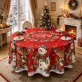 thumbnail image 1 of Christmas Round Tablecloth,Festive Xmas Table Cover,Decorative Round Cloth for Holiday Dining Party Kitchen Home Decor,59.8"(H), 1 of 6