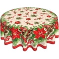 thumbnail image 1 of Christmas Round Tablecloth Washable Reusable Decoration 60 Inch Table Cover for Kitchen Party, 1 of 5
