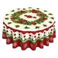 thumbnail image 1 of Christmas Round Tablecloth, Xmas Holiday Decorative Round Table Cover, Christmas Pattern Table Runner for Dining Table, 1 of 2