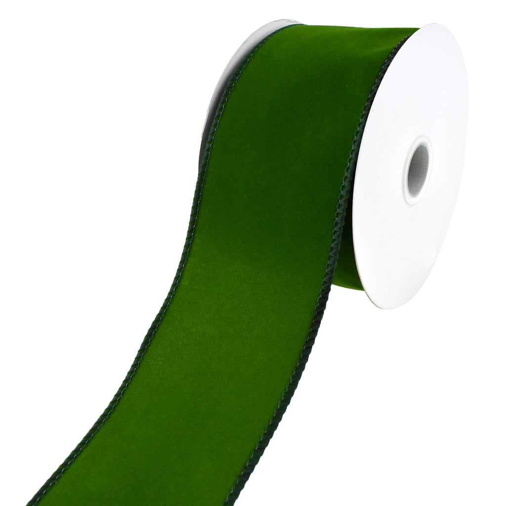 Christmas Royal Velvet Solid Wired Ribbon, 2-1/2-Inch, 10-Yard - Hunter Green